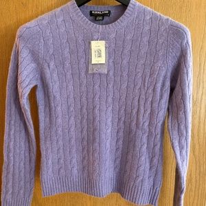 KIRKLAND WOMENS CASHMERE CREW, SM, CAHINLINK, NWT